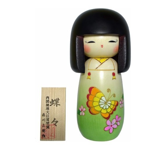 Kokeshi wooden doll butterfly - kokeshi,