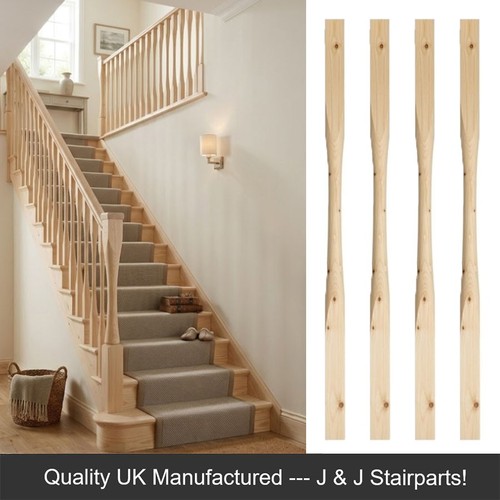 Pine precision stair spindles - pine,