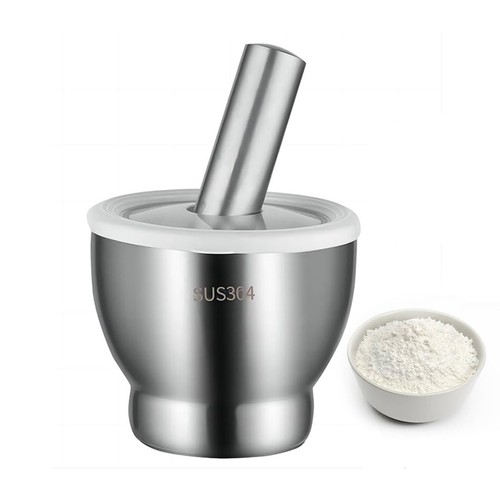 Steel garlic mortar and - steel,