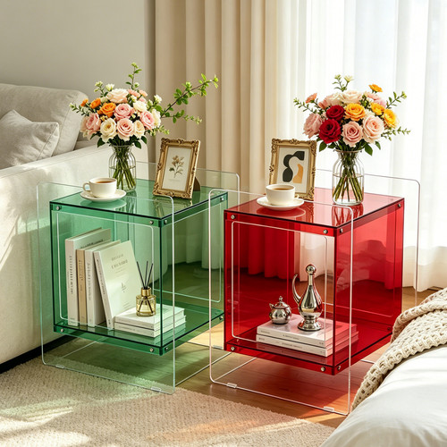 Clear acrylic bedside - clear,