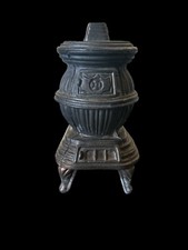 Vintage Metal Copper Finish 6" Pot Belly Stove Coin Bank