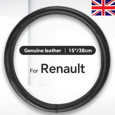 Car Steering Wheel Cover Protector Black Genuine Leather Better Grip For Renault