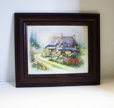Cottage on Bend II Andres Orpinas Wall Art Framed Dark Wood Frame VG COND