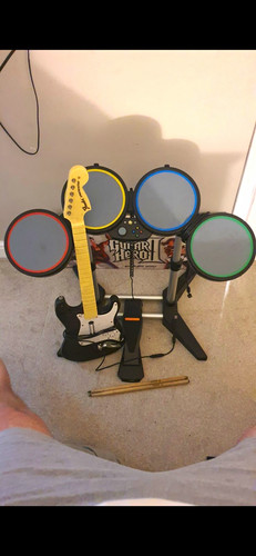 Rock band drums - and, guitar