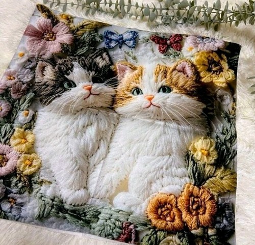 Printed ginger white tabby - white,