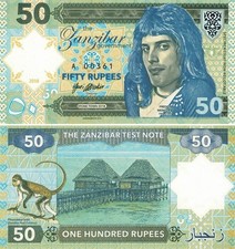 Zanzibar; 50 Rupees; 2018 Freddie Mercury UNC; Gabris Matej; Essay; Nr A 00361