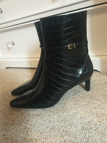 Black mock croc ankle - mock,