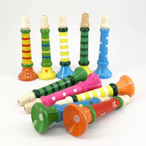 Wooden trumpet toy horn - wooden,