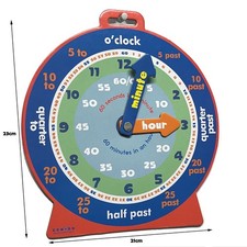 Early Learning Educational Teaching Clock To Tell Time Magnetic Back Kids Clock