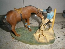 RARE Aynsley Mastercraft Hand Painted Horse & Rider Figurine