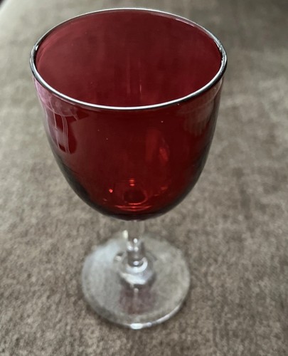 Vintage cranberry wine glass - vintage,