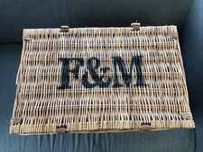 Fortnum and Mason F&M Medium Wicker Christmas Hamper Picnic Basket 48x22x32cm