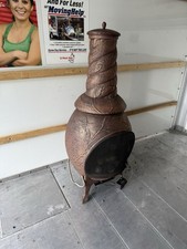 Elegant Cast Iron Chiminea Indoor Gas Terra Cotta Red Super Heavy 280+ Lbs 