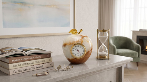 Onyx apple clock stone - onyx, clock,
