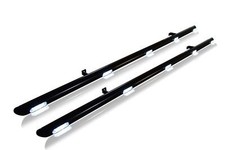 Black Side Bars + White LEDs For Mercedes Vito Viano SWB MWB 2014+ Van Tubes