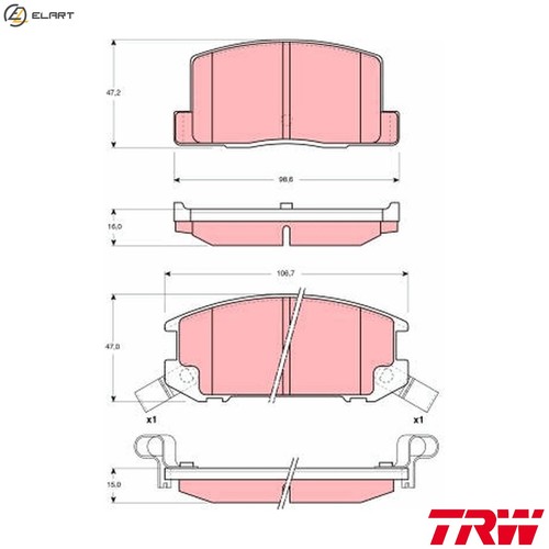 Brake pad set disc - brake,