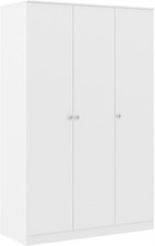 3 Door Wardrobe Denver White