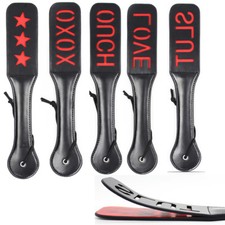 Spanking Paddle Black Faux Leather Spanker Flogger Whip Cane Adult Love