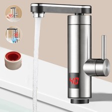 360° Electric Heating Tap Kitchen Bathroom Fast Instant Hot Water Heater Faucet