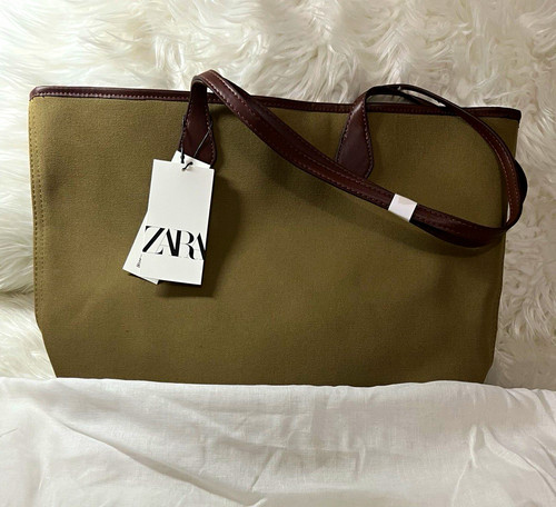 Zara khaki canvas - canvas, medium