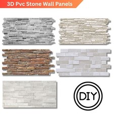 Stone Slate Effect 3D PVC Plastic Wall Panels Decorative Cladding Tile