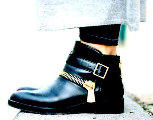 New zara black leather - black,
