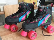 SFR Rio Roller Quad Roller Skates Womens Girls Retro Style Black Pink Size UK 5