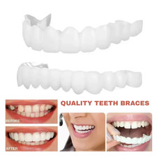 Snap On False Teeth Upper Lower Braces Dental Veneers Dentures Tooth Cover Set