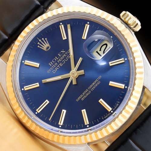 Rolex mens datejust 16013 blue - mens,
