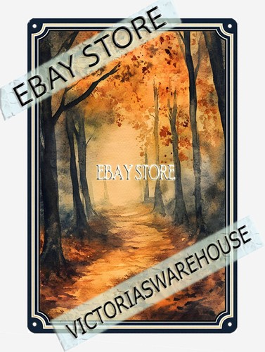 Amber path metal tin sign - path,