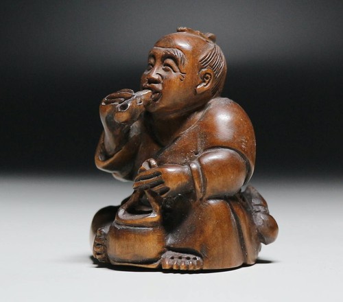 Antique japanese netsuke man - antique,