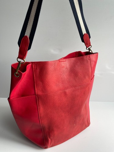 Joules red faux - , leather
