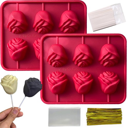 Rose flower lollipop molds 2 - flower,