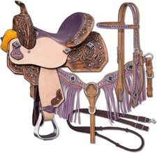 Horse Western Handmade Saddle with Premium Leather Tooling  & carving  10"-18"