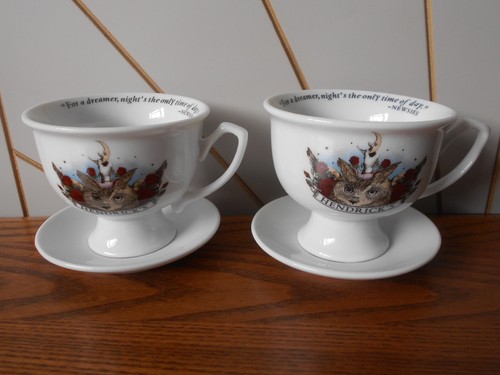 Owl cup saucer - cup, pair