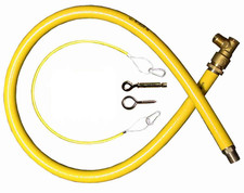 COMMERCIAL GAS HOSE TWIST & TURN ELBOW BAYONET 1/2"x 1.5m CATERING YELLOW