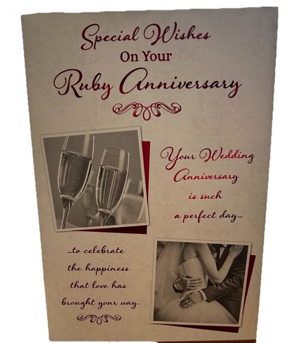 Ruby wedding anniversary - anniversary, card