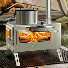Portable Wood Burning Cooking Stove Camping Bell Tent Heating Stove with Pipes