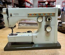 Vintage Viking Husqvarna Sewing Machine 6430 Sweden w/Case Working Condition GUC