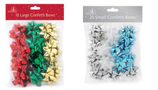 CHRISTMAS Gift Bows Large Birthday Present Lux Metallic Self Adhesive Wrapping