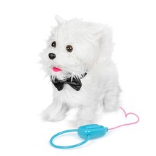 Animigos Walking Westie Dog Toy with Lead | Interactive Barking Plush Pu