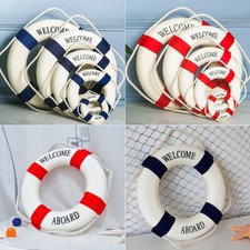 Nautical Lifebuoy Ring Home Welcome Aboard Life Buoy Wall Hanging Ornament Decor