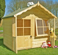 5x5 CHILDRENS WOODEN PLAYHOUSE KIDS WENDY HOUSE GARDEN PLAY DEN WINDOW OPENS 4FT