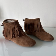 Next Brown Suede Fringe Ankle