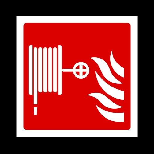 Fire hose plastic sign - fire, or