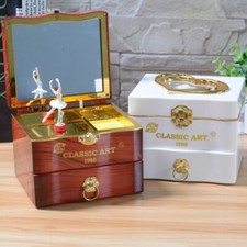 Vintage Music Box with Ballerina Dancing Girl Classic Jewelry Box Birthday Gift