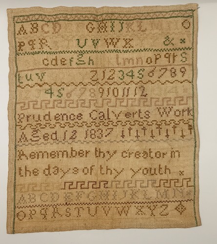 Antique 1837 sampler prudence - sampler,