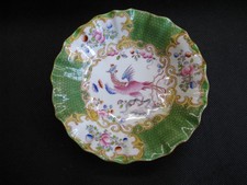 ANTIQUE MINTON GREEN COCKATRICE FLUTED DISH - CIRCA  1891 - 1912