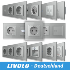 LIVOLO touch glass light switch sockets button dimmer satellite socket alternator