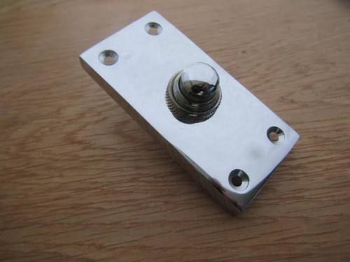 Chrome door bell push button - door,